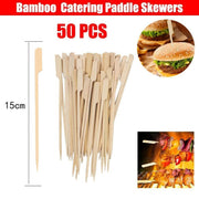 Bamboo Wooden Catering Paddle Skewers Disposable Finger Food Cocktail BBQ V528-BAMBOOSTICK-50PCS-564142