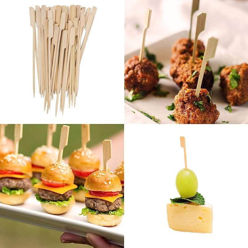 Bamboo Wooden Catering Paddle Skewers Disposable Finger Food Cocktail BBQ V528-BAMBOOSTICK-50PCS-564142