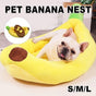Cute Banana Shape Pet Bed Winter Warm Dog Cat Kennel Cozy Pet Cartoon Bed Mat - S V528-BANANA-NEST-S-101623