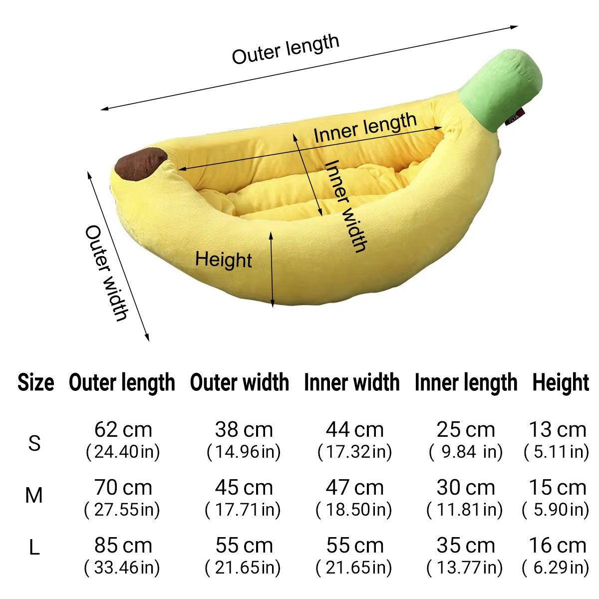 Cute Banana Shape Pet Bed Winter Warm Dog Cat Kennel Cozy Pet Cartoon Bed Mat - S V528-BANANA-NEST-S-101623
