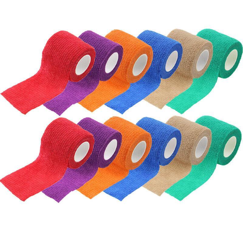 12 Pack Self Adhesive Cohesive Wrap Bandage for Pets and Everyday Protection - 12PCS(10CM*4.5M) V528-BANDAGE-10CM-4-5M-12PCS-65830