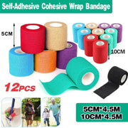 12 Pack Self Adhesive Cohesive Wrap Bandage for Pets and Everyday Protection - 12PCS(5CM*4.5M) V528-BANDAGE-5CM-4-5M-12PCS-71134