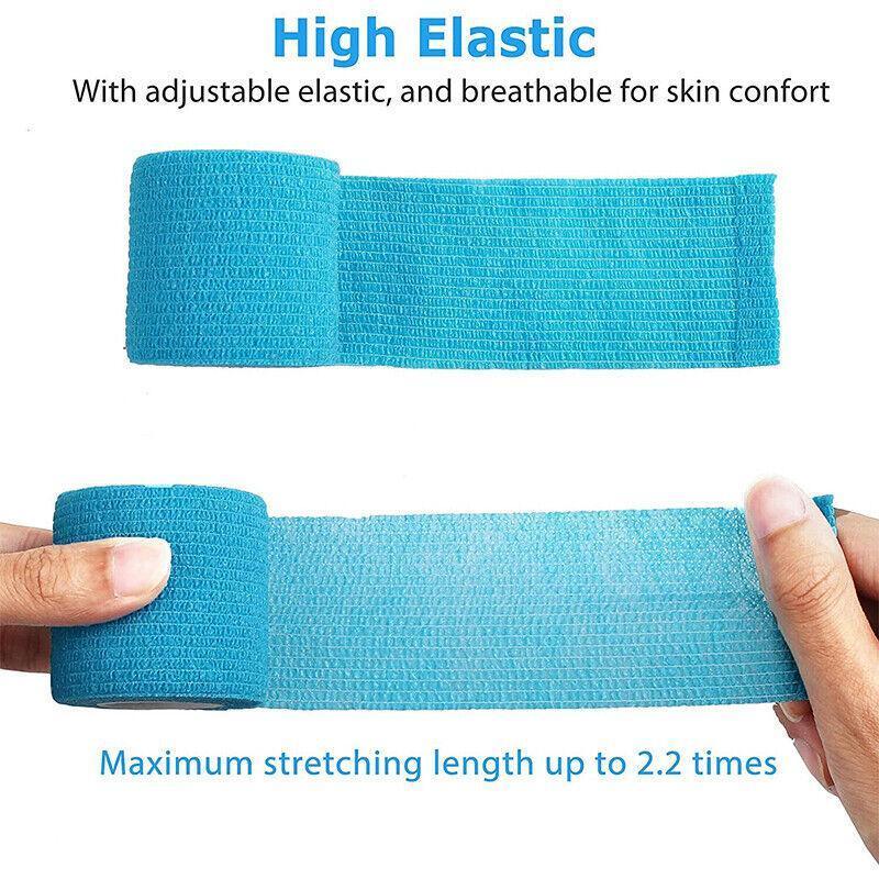 12 Pack Self Adhesive Cohesive Wrap Bandage for Pets and Everyday Protection - 12PCS(5CM*4.5M) V528-BANDAGE-5CM-4-5M-12PCS-71134