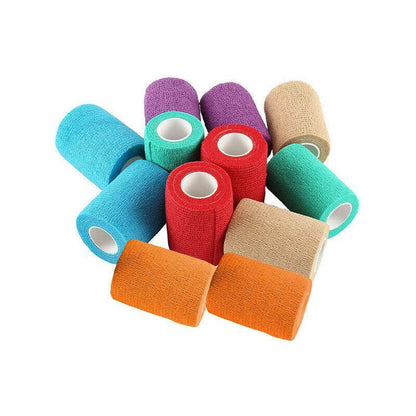 12 Pack Self Adhesive Cohesive Wrap Bandage for Pets and Everyday Protection - 12PCS Black(5CM*4.5M) V528-BANDAGE-BLACK5CM-4-5M12PCS-78421