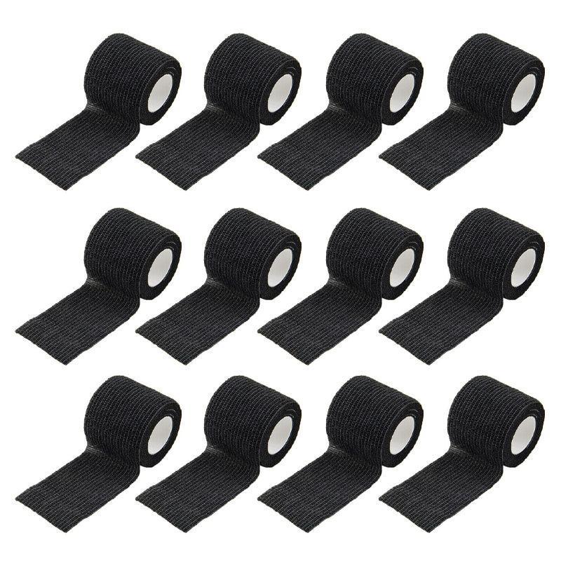 12 Pack Self Adhesive Cohesive Wrap Bandage for Pets and Everyday Protection - 12PCS Black(5CM*4.5M) V528-BANDAGE-BLACK5CM-4-5M12PCS-78421