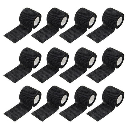 12 Pack Self Adhesive Cohesive Wrap Bandage for Pets and Everyday Protection - 12PCS Black(5CM*4.5M) V528-BANDAGE-BLACK5CM-4-5M12PCS-78421