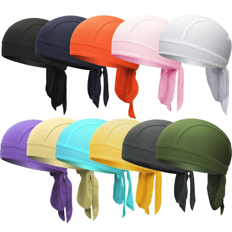 Durag Bandanna Cap Cycling Head Wraps Skull Cap Scarves Caps Motorcycle Sports - Blue V528-BANDANNACAP-BLUE-811048