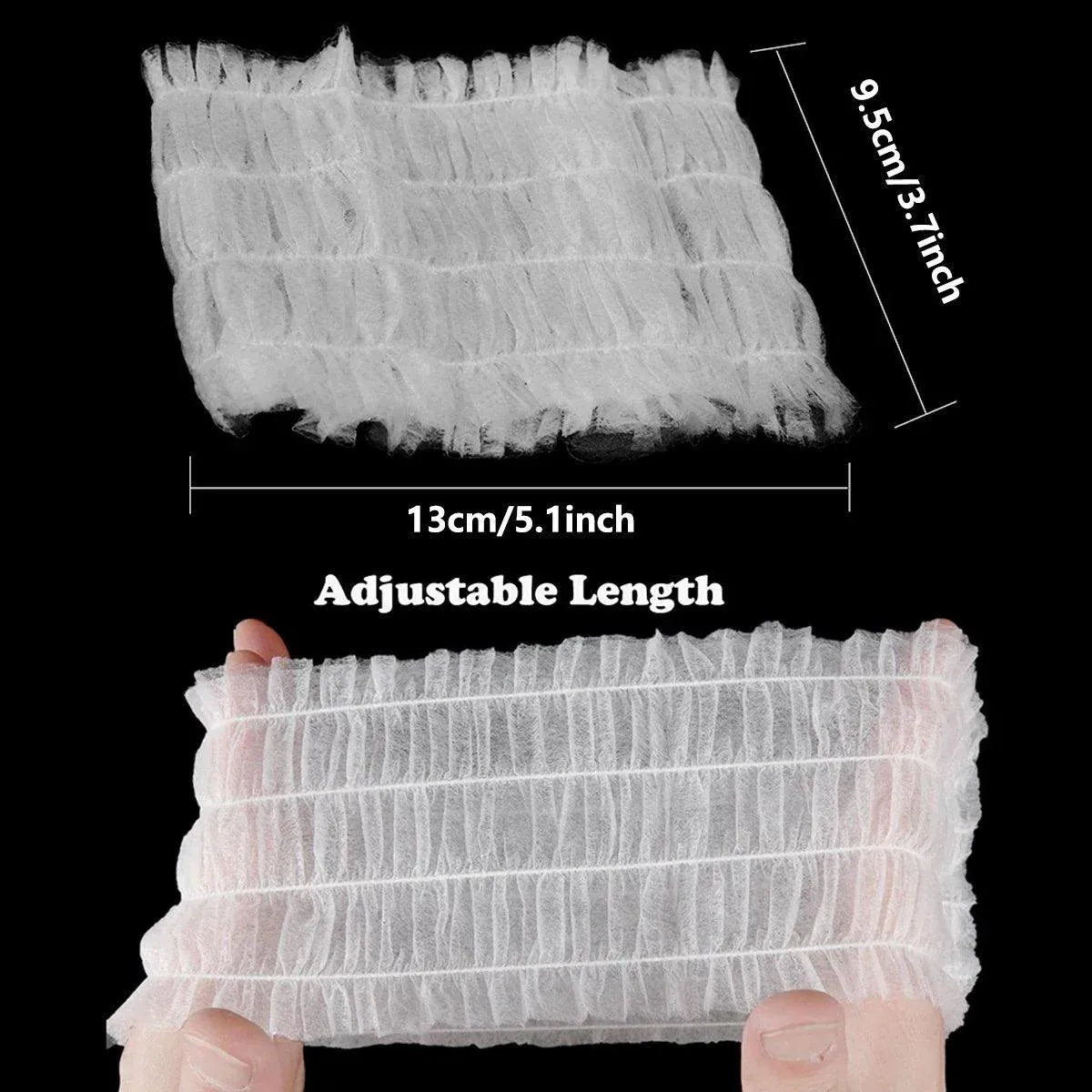 100 Beauty Salon Care Non-woven Hair Band White Edge Band Disposable Hair Net V528-BANDEAU-100PCS-656662