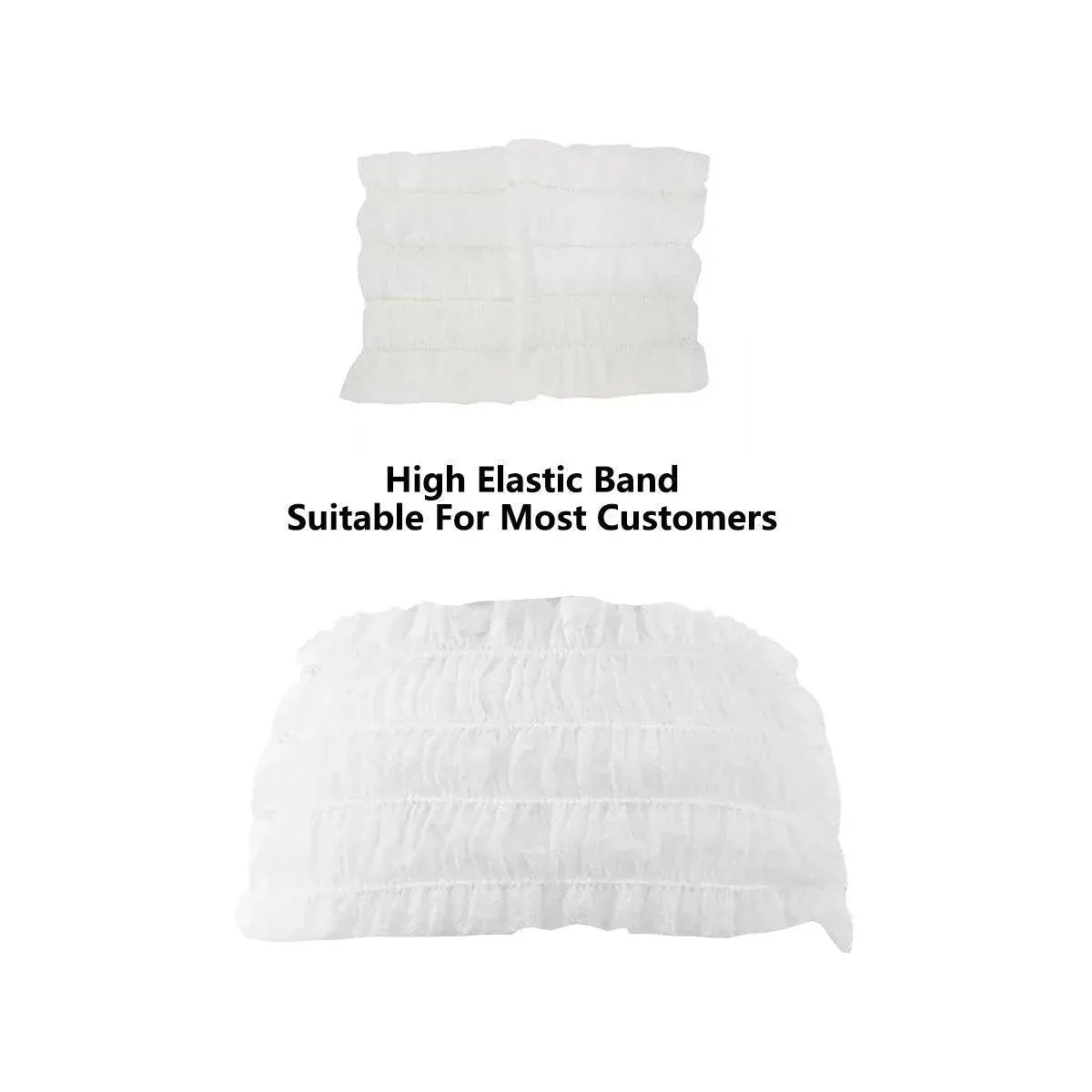 100 Beauty Salon Care Non-woven Hair Band White Edge Band Disposable Hair Net V528-BANDEAU-100PCS-656662