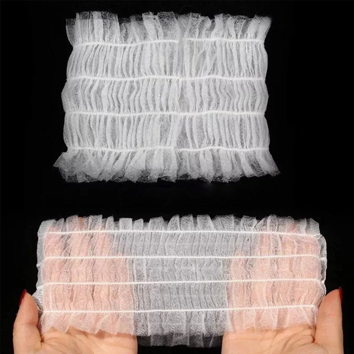 100 Beauty Salon Care Non-woven Hair Band White Edge Band Disposable Hair Net V528-BANDEAU-100PCS-656662