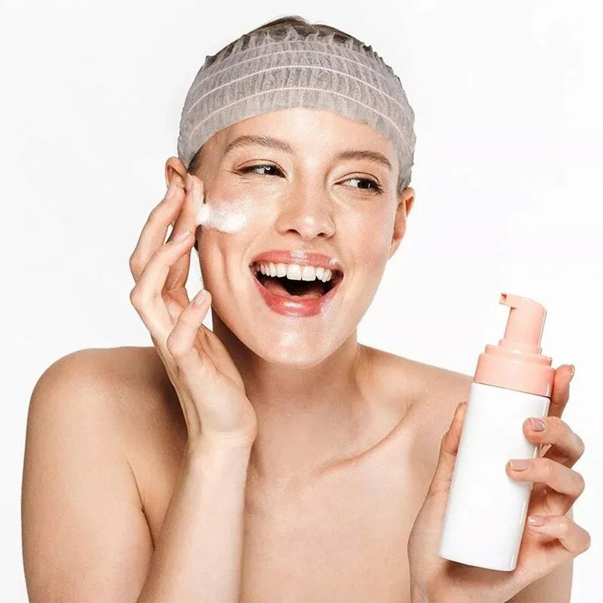 100 Beauty Salon Care Non-woven Hair Band White Edge Band Disposable Hair Net V528-BANDEAU-100PCS-656662