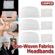 100 Beauty Salon Care Non-woven Hair Band White Edge Band Disposable Hair Net V528-BANDEAU-100PCS-656662