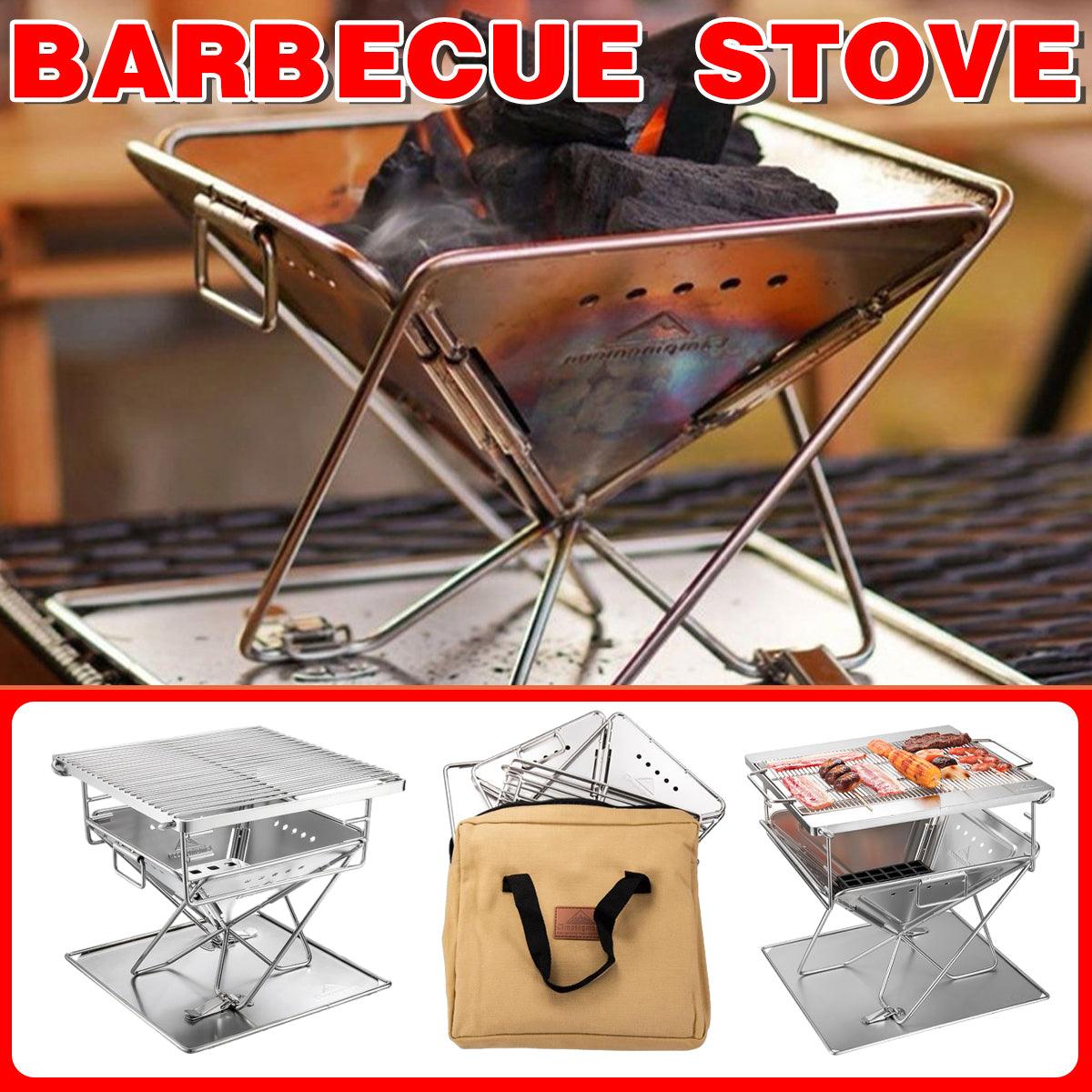 Camping Stainless Steel Collapsible Barbecue Grill Portable Outdoor BBQ Grill V528-BARBECUE-GRILL-479087