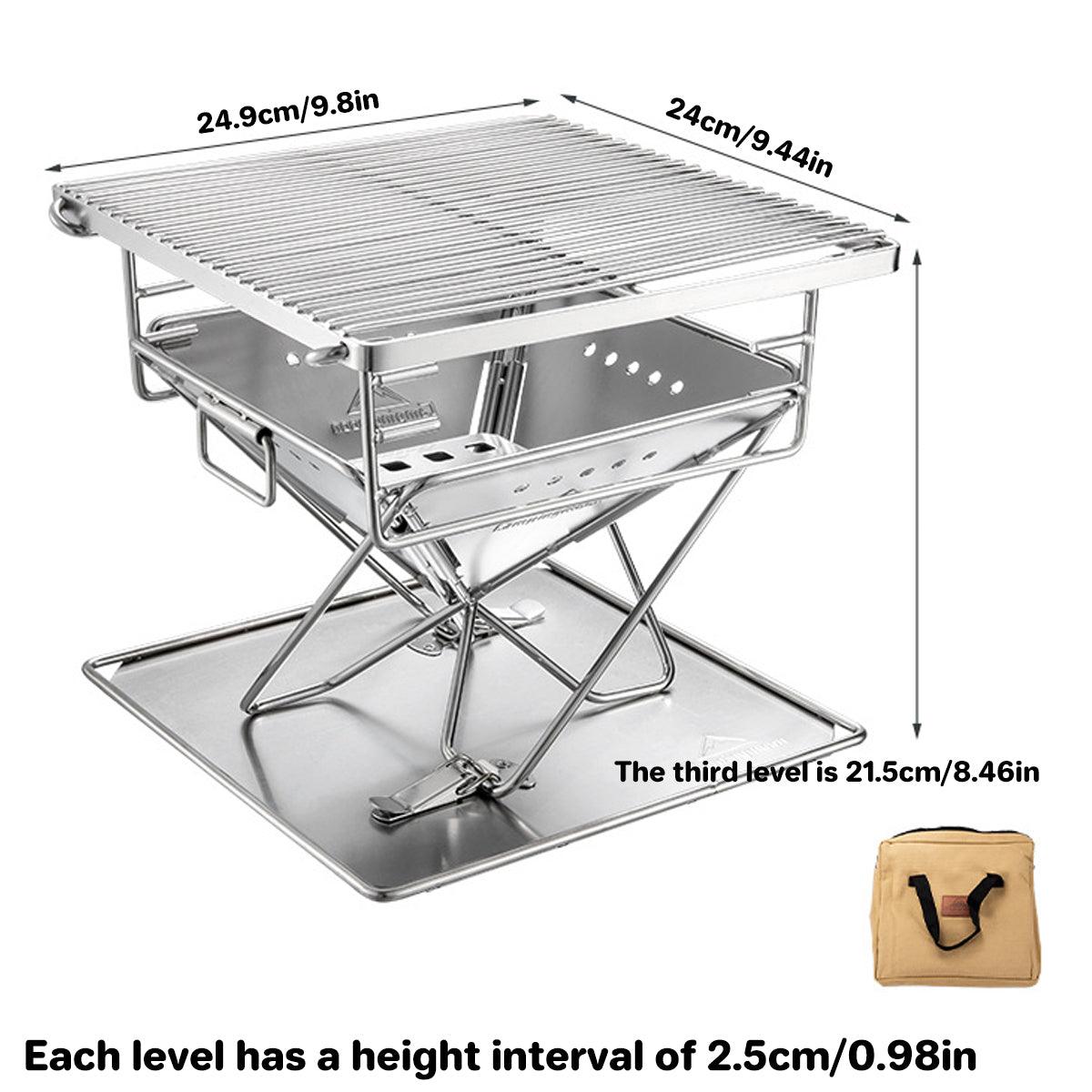 Camping Stainless Steel Collapsible Barbecue Grill Portable Outdoor BBQ Grill V528-BARBECUE-GRILL-479087