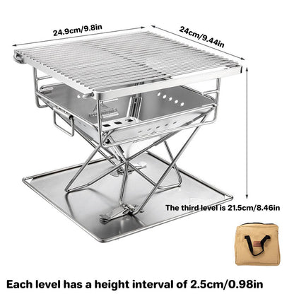 Camping Stainless Steel Collapsible Barbecue Grill Portable Outdoor BBQ Grill V528-BARBECUE-GRILL-479087
