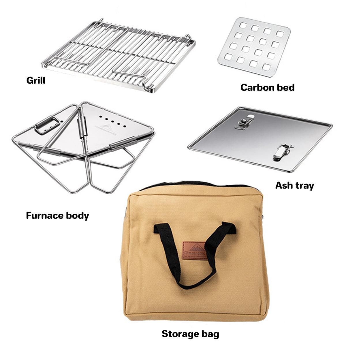 Camping Stainless Steel Collapsible Barbecue Grill Portable Outdoor BBQ Grill V528-BARBECUE-GRILL-479087