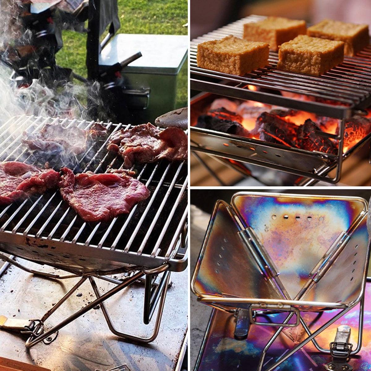 Camping Stainless Steel Collapsible Barbecue Grill Portable Outdoor BBQ Grill V528-BARBECUE-GRILL-479087