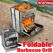 Outdoor Camping Mini Folding Wood Burning Stove Picnic Stainless Steel BBQ Grill V528-BARBECUE-GRILL-772411
