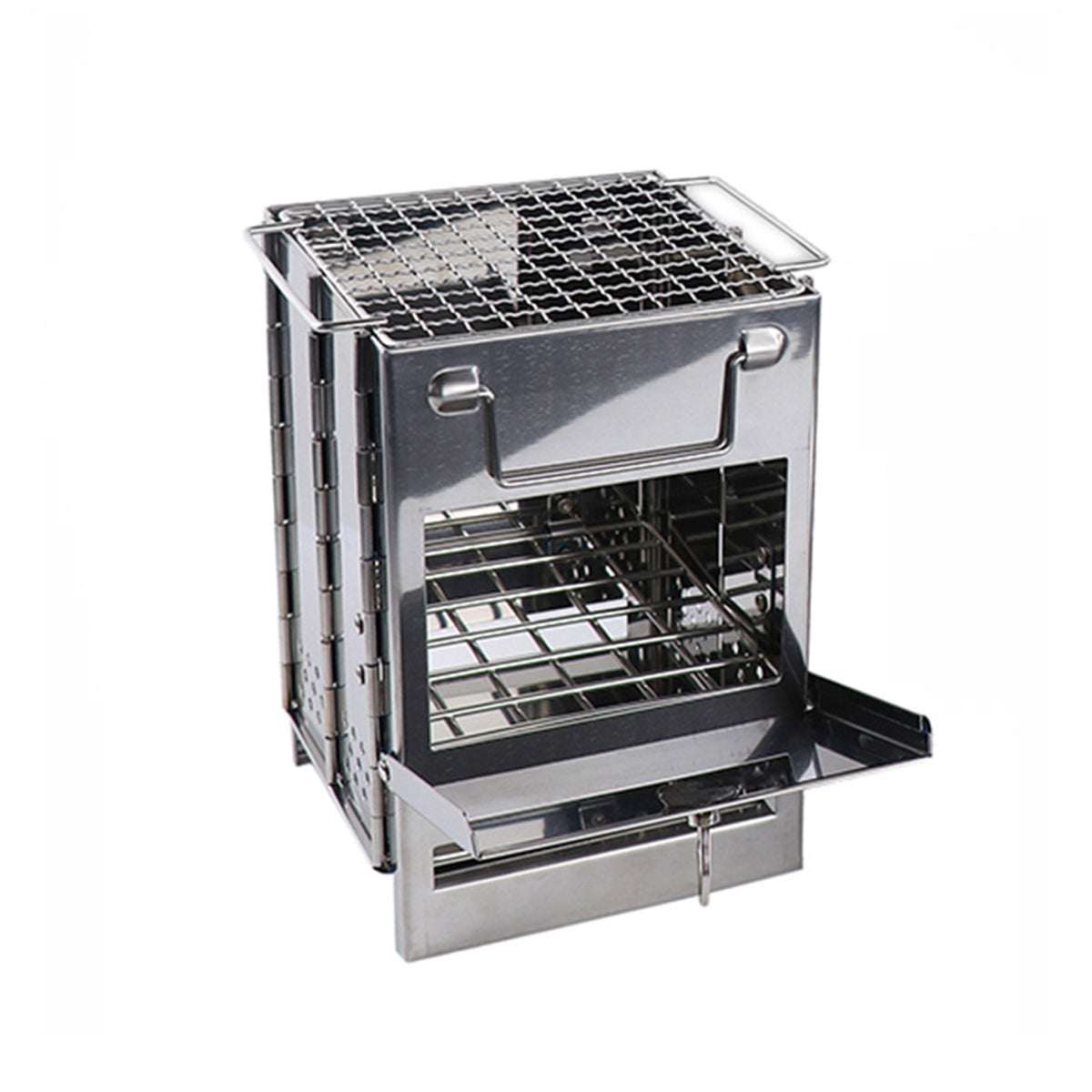 Outdoor Camping Mini Folding Wood Burning Stove Picnic Stainless Steel BBQ Grill V528-BARBECUE-GRILL-772411