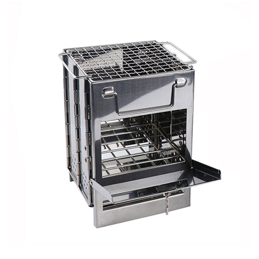 Outdoor Camping Mini Folding Wood Burning Stove Picnic Stainless Steel BBQ Grill V528-BARBECUE-GRILL-772411
