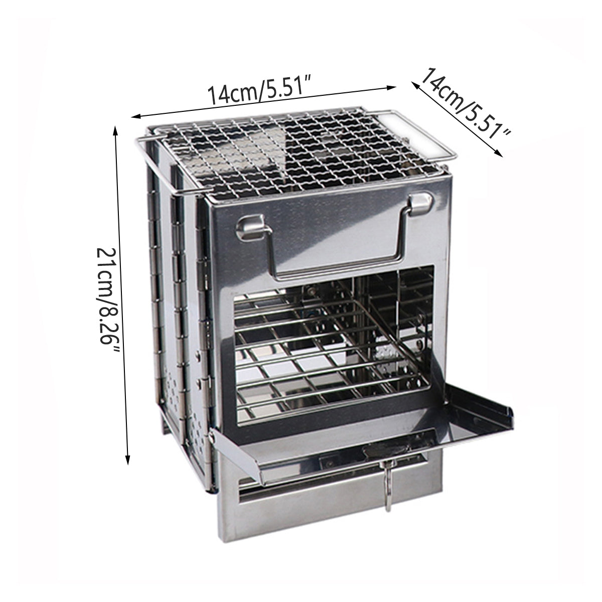 Outdoor Camping Mini Folding Wood Burning Stove Picnic Stainless Steel BBQ Grill V528-BARBECUE-GRILL-772411