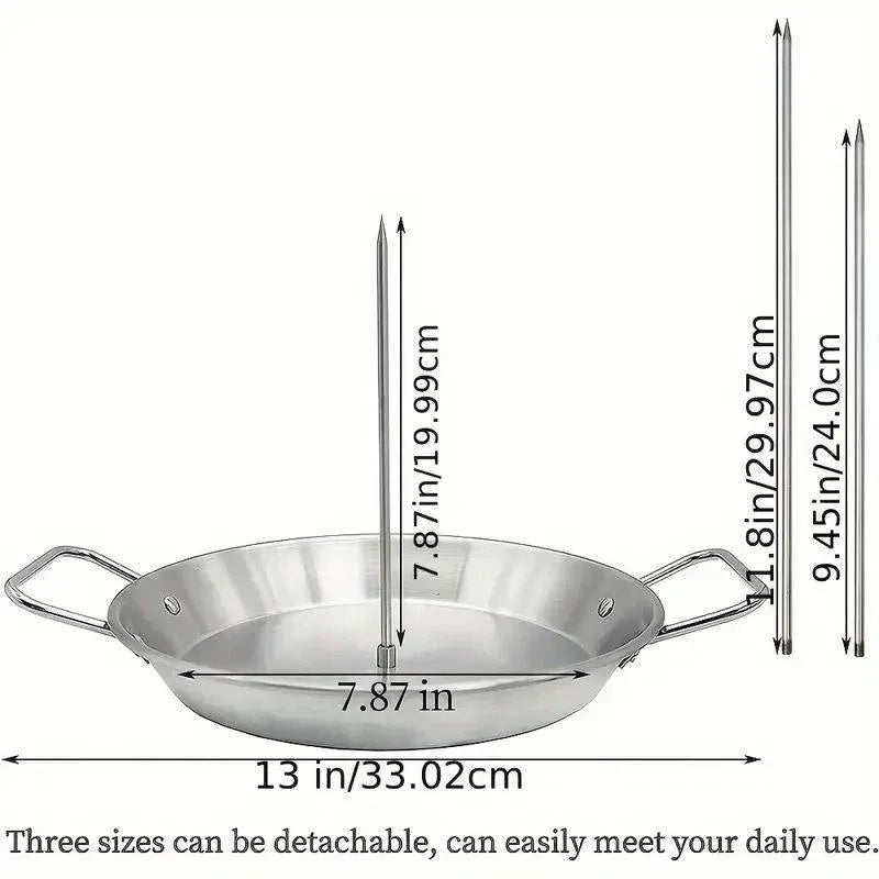 Stainless Steel Vertical Skewer Grill Pan Barbecue Kebab Rack Grill Cooking Tool V528-BARBECUE-POT-13IN-729112