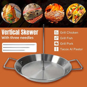 Stainless Steel Vertical Skewer Grill Pan Barbecue Kebab Rack Grill Cooking Tool V528-BARBECUE-POT-13IN-729112
