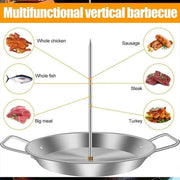 Stainless Steel Vertical Skewer Grill Pan Barbecue Kebab Rack Grill Cooking Tool V528-BARBECUE-POT-13IN-729112