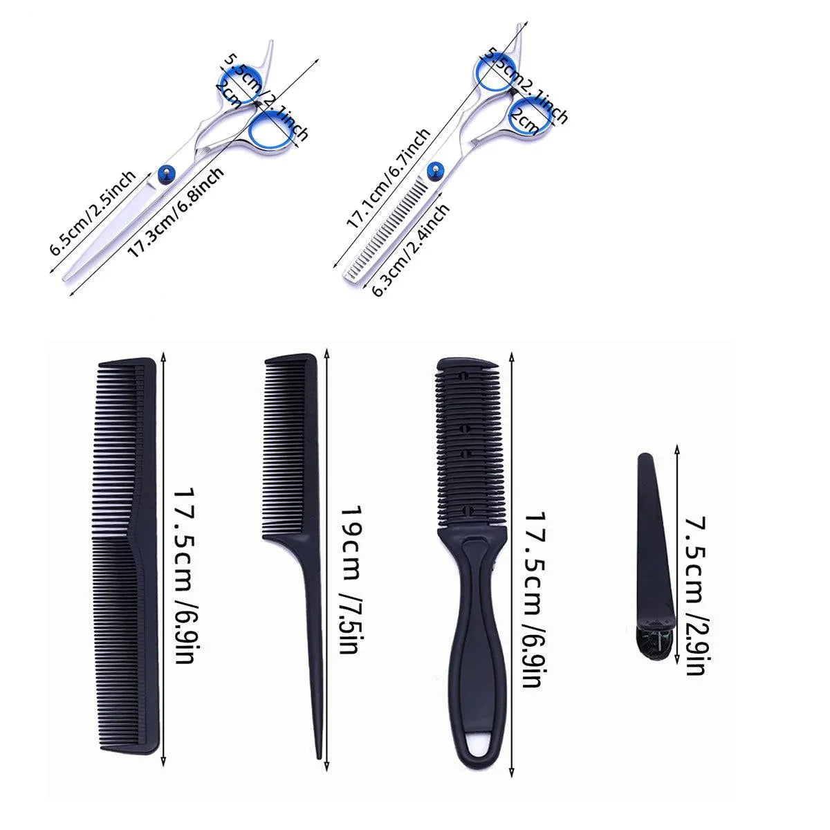11pcs Hair Cutting Scissors Set Professional Hairdressing Scissors Barber Tools V528-BARBER-11PCS-269230