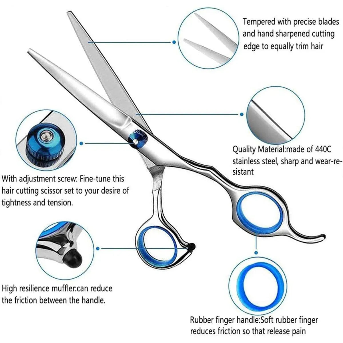 11pcs Hair Cutting Scissors Set Professional Hairdressing Scissors Barber Tools V528-BARBER-11PCS-269230