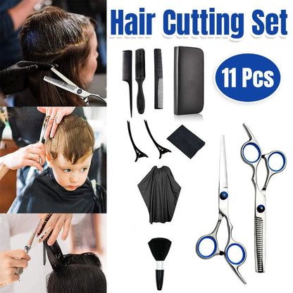 11pcs Hair Cutting Scissors Set Professional Hairdressing Scissors Barber Tools V528-BARBER-11PCS-269230