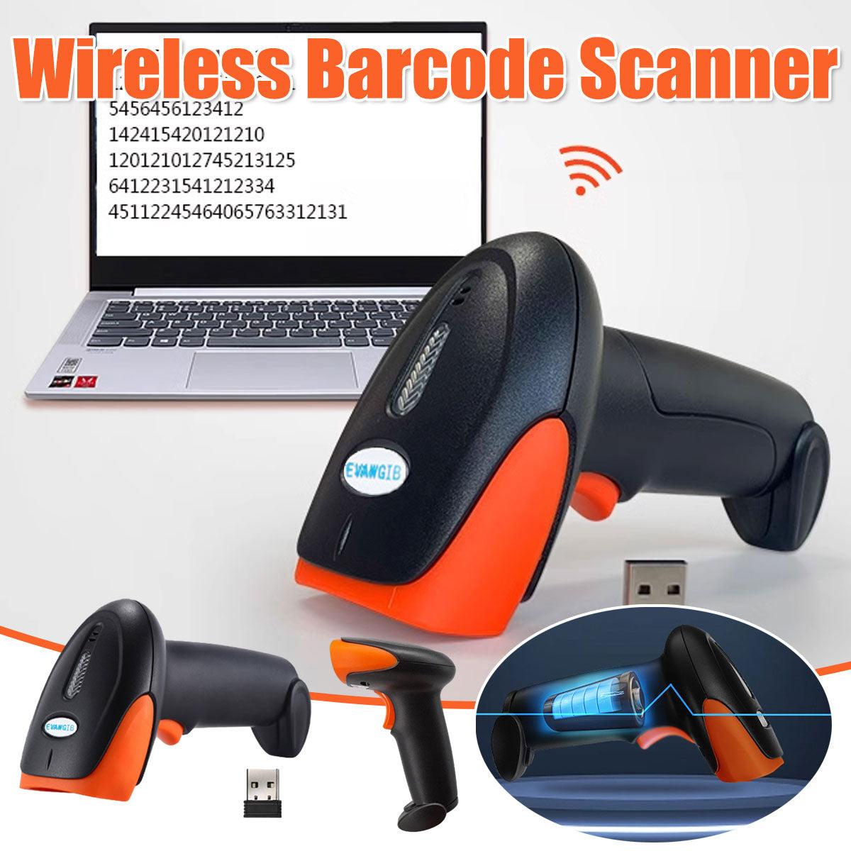 Wireless Barcode Scanner 2D QR Code Handheld Reader for Supermarket Warehouse V528-BARCODE-SCANNER-ORANGE-912945