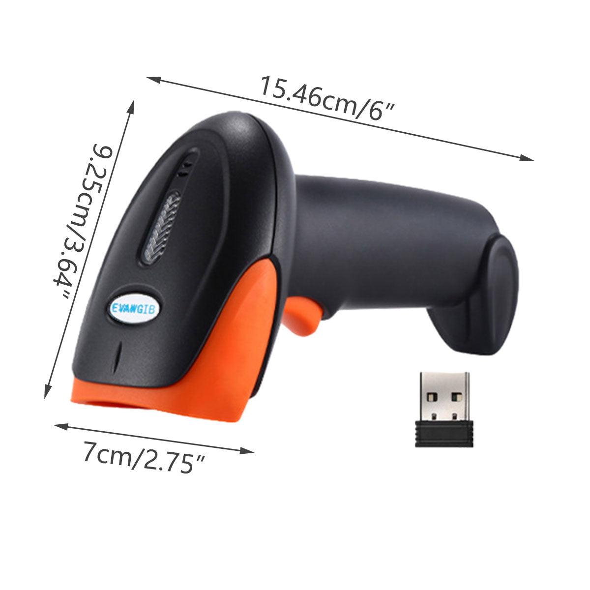 Wireless Barcode Scanner 2D QR Code Handheld Reader for Supermarket Warehouse V528-BARCODE-SCANNER-ORANGE-912945