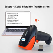 Wireless Barcode Scanner 2D QR Code Handheld Reader for Supermarket Warehouse V528-BARCODE-SCANNER-ORANGE-912945