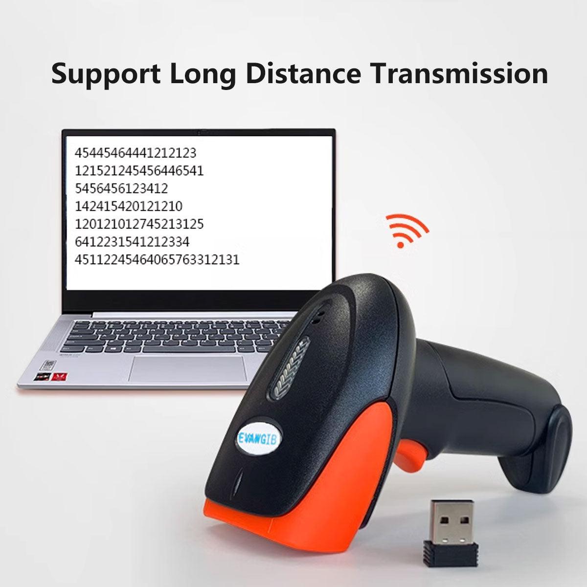 Wireless Barcode Scanner 2D QR Code Handheld Reader for Supermarket Warehouse V528-BARCODE-SCANNER-ORANGE-912945