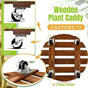 Wooden Round Universal Wheel Planter Base Tray Mobile Planter Stand for Garden V528-BASE-30-30-404922