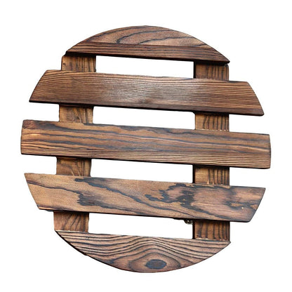 Wooden Round Universal Wheel Planter Base Tray Mobile Planter Stand for Garden V528-BASE-30-30-404922
