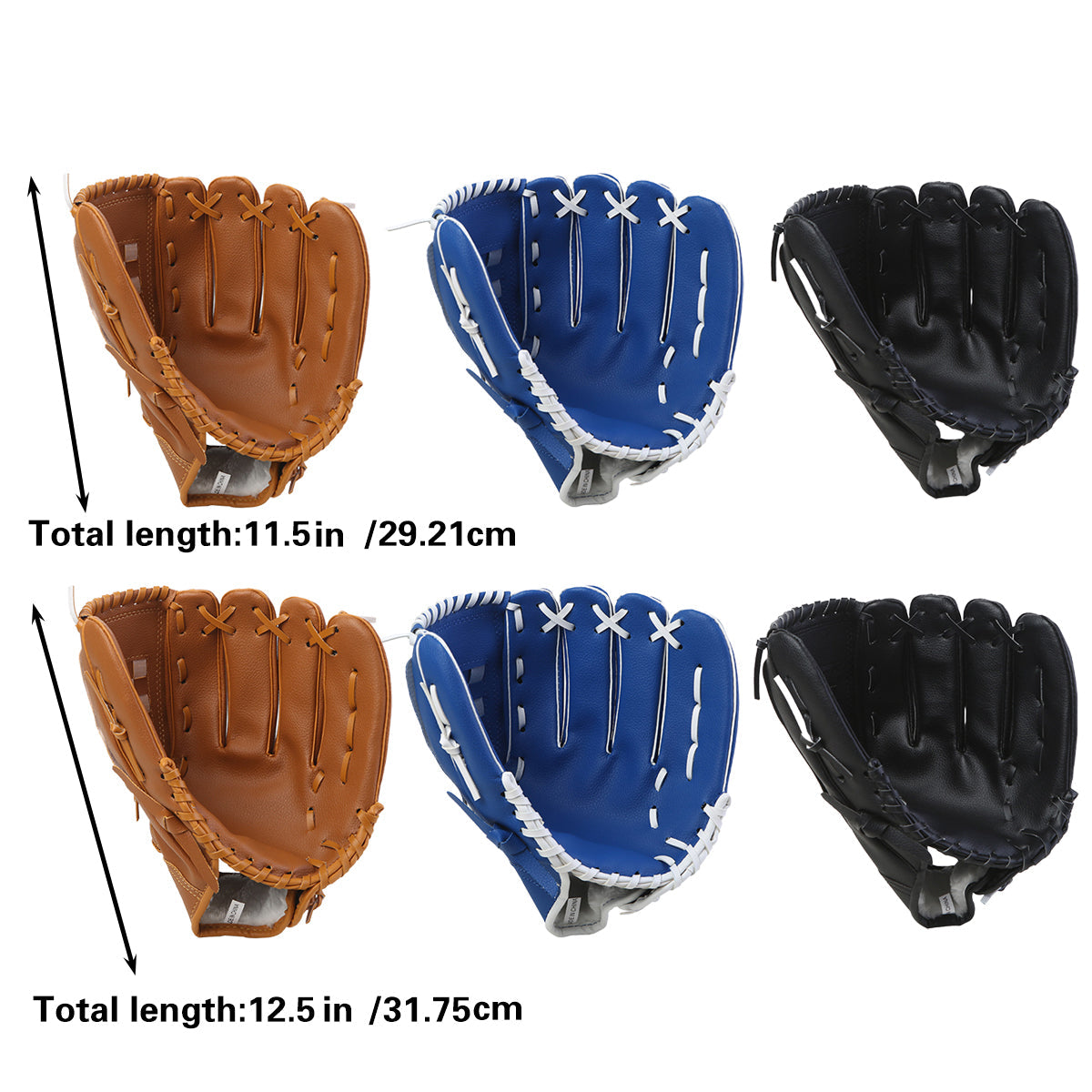 Baseball Glove Thickened Softball Glove Pitcher Mitt Sports Training Outdoor - Blue - 11.5in V528-BASEBALL-GLOVE-BLUE-115INCH-804789