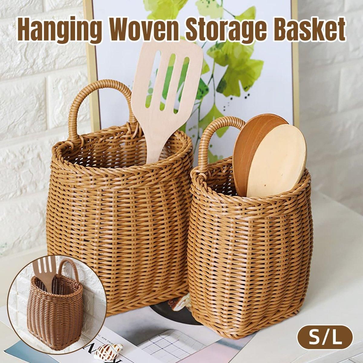 Vintage Wall Hanging Basket Kitchen Storage Basket Small Flower Basket Organizer - 12cm V528-BASKET-12CM-337689