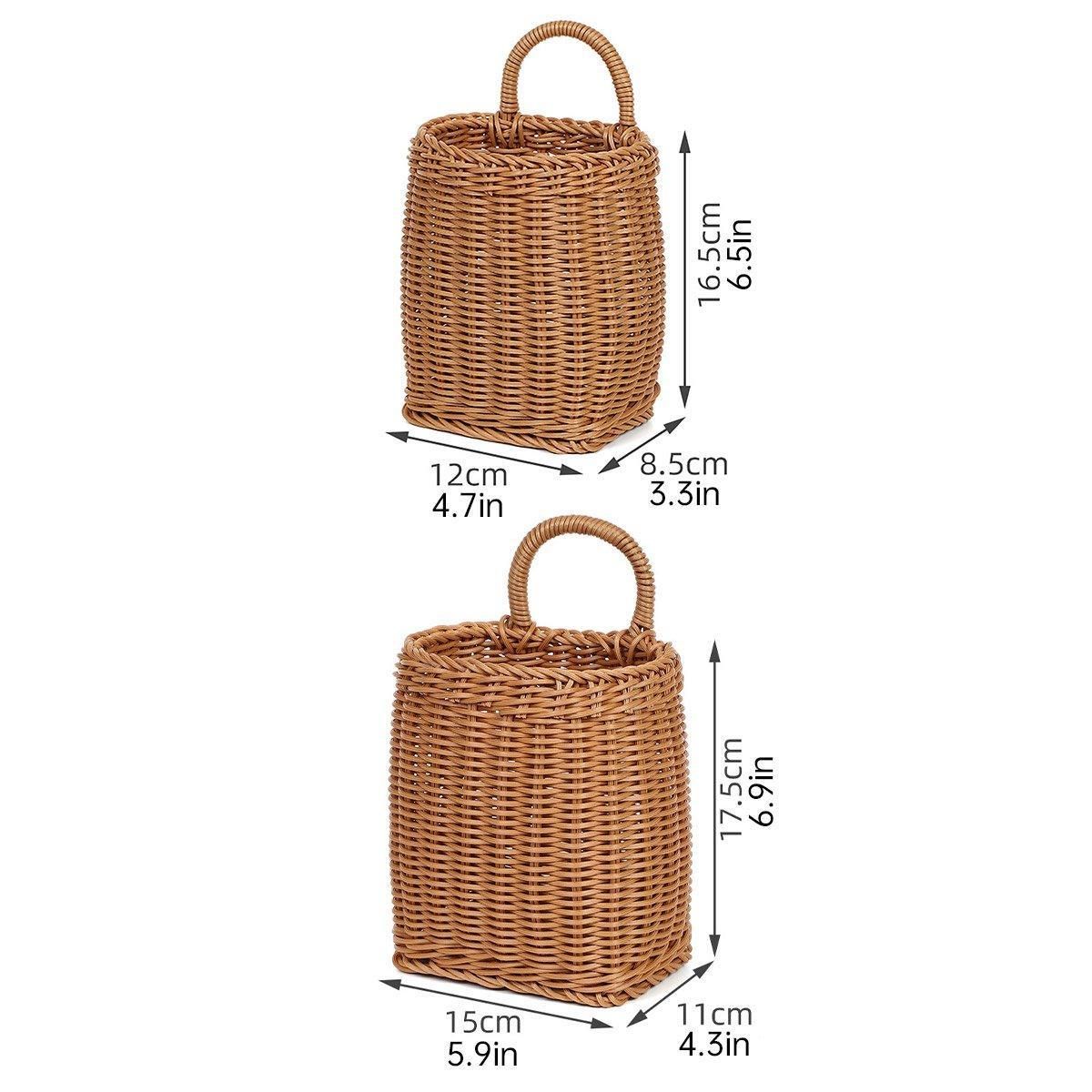 Vintage Wall Hanging Basket Kitchen Storage Basket Small Flower Basket Organizer - 12cm V528-BASKET-12CM-337689