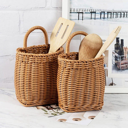 Vintage Wall Hanging Basket Kitchen Storage Basket Small Flower Basket Organizer - 12cm V528-BASKET-12CM-337689