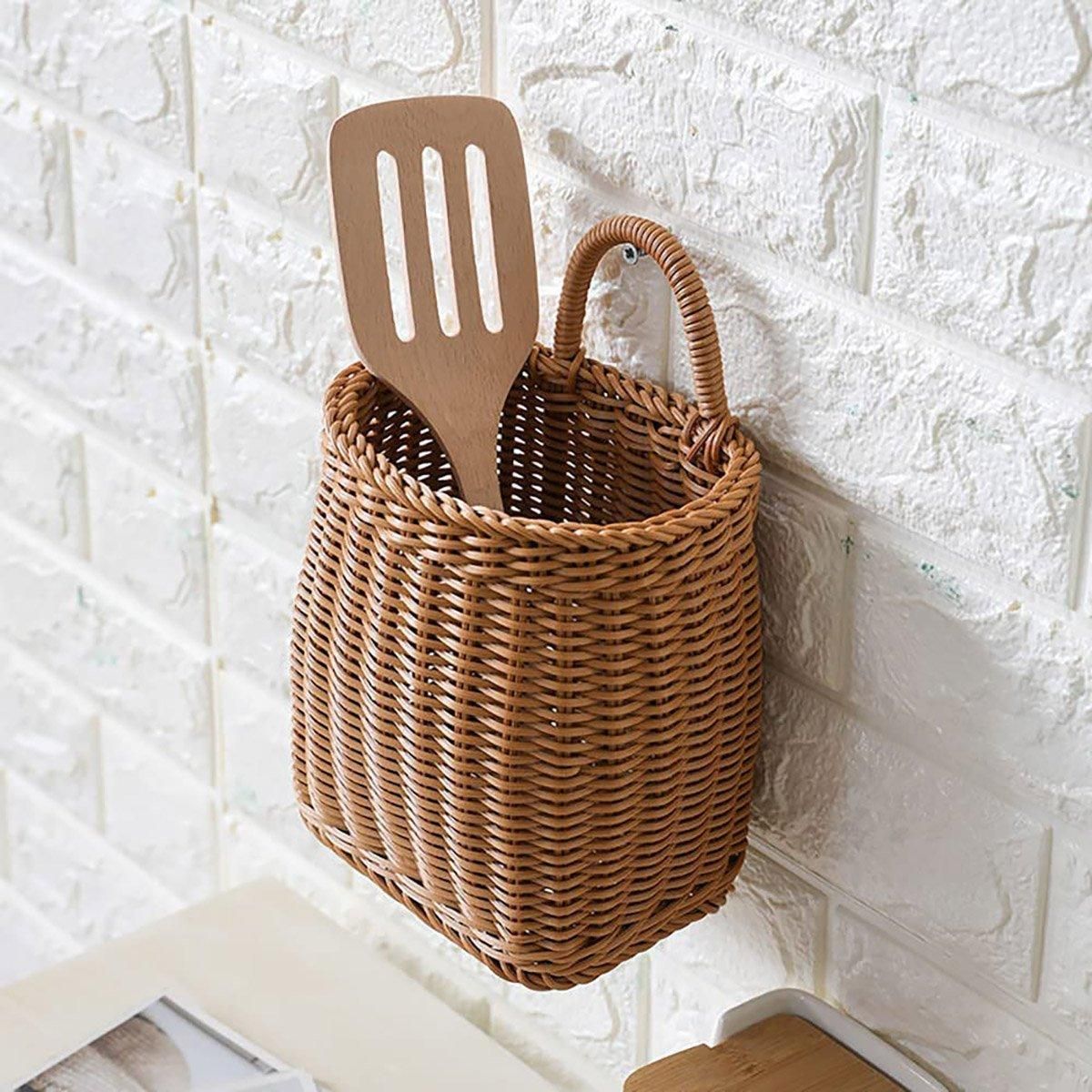 Vintage Wall Hanging Basket Kitchen Storage Basket Small Flower Basket Organizer - 12cm V528-BASKET-12CM-337689