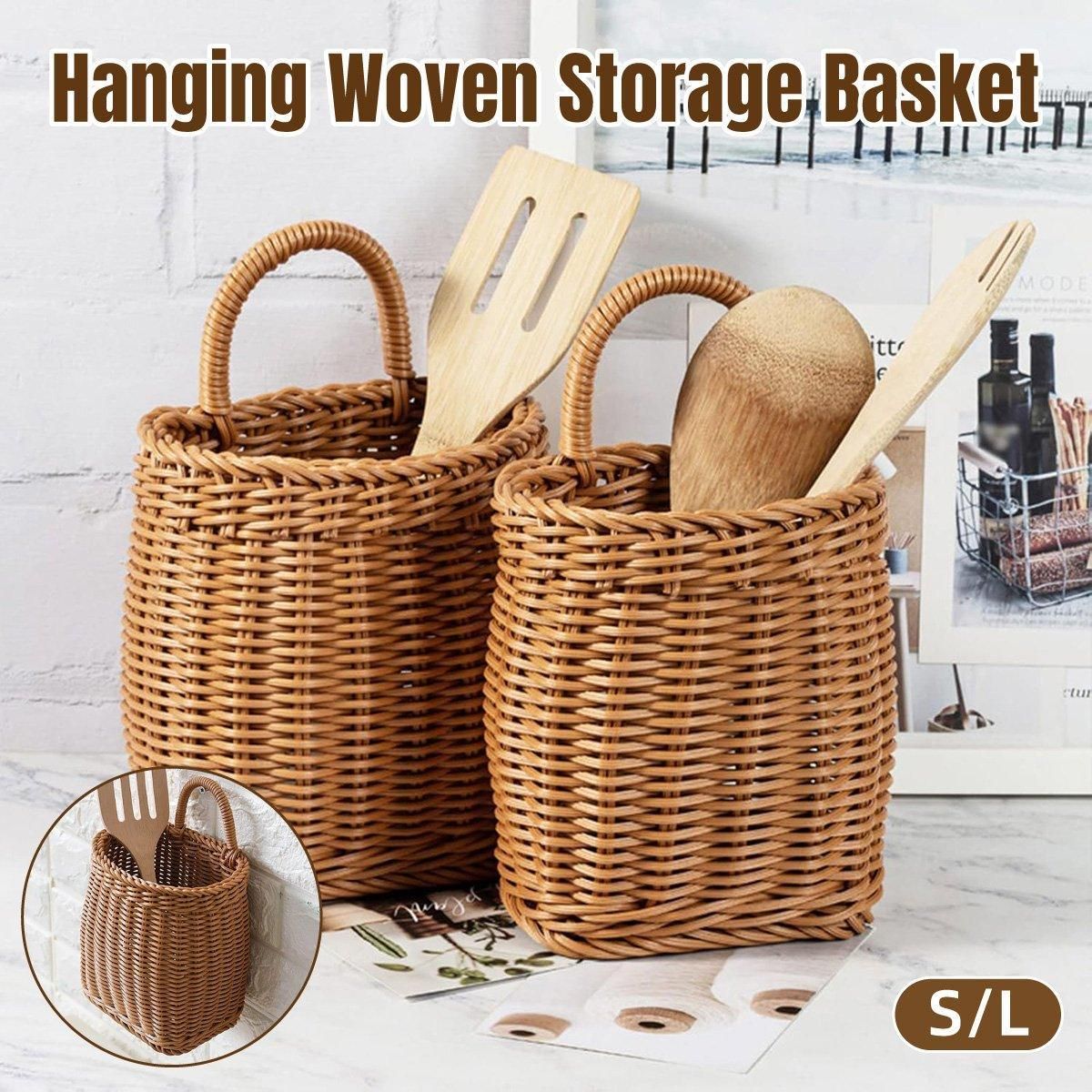 Vintage Wall Hanging Basket Kitchen Storage Basket Small Flower Basket Organizer - 12cm V528-BASKET-12CM-337689