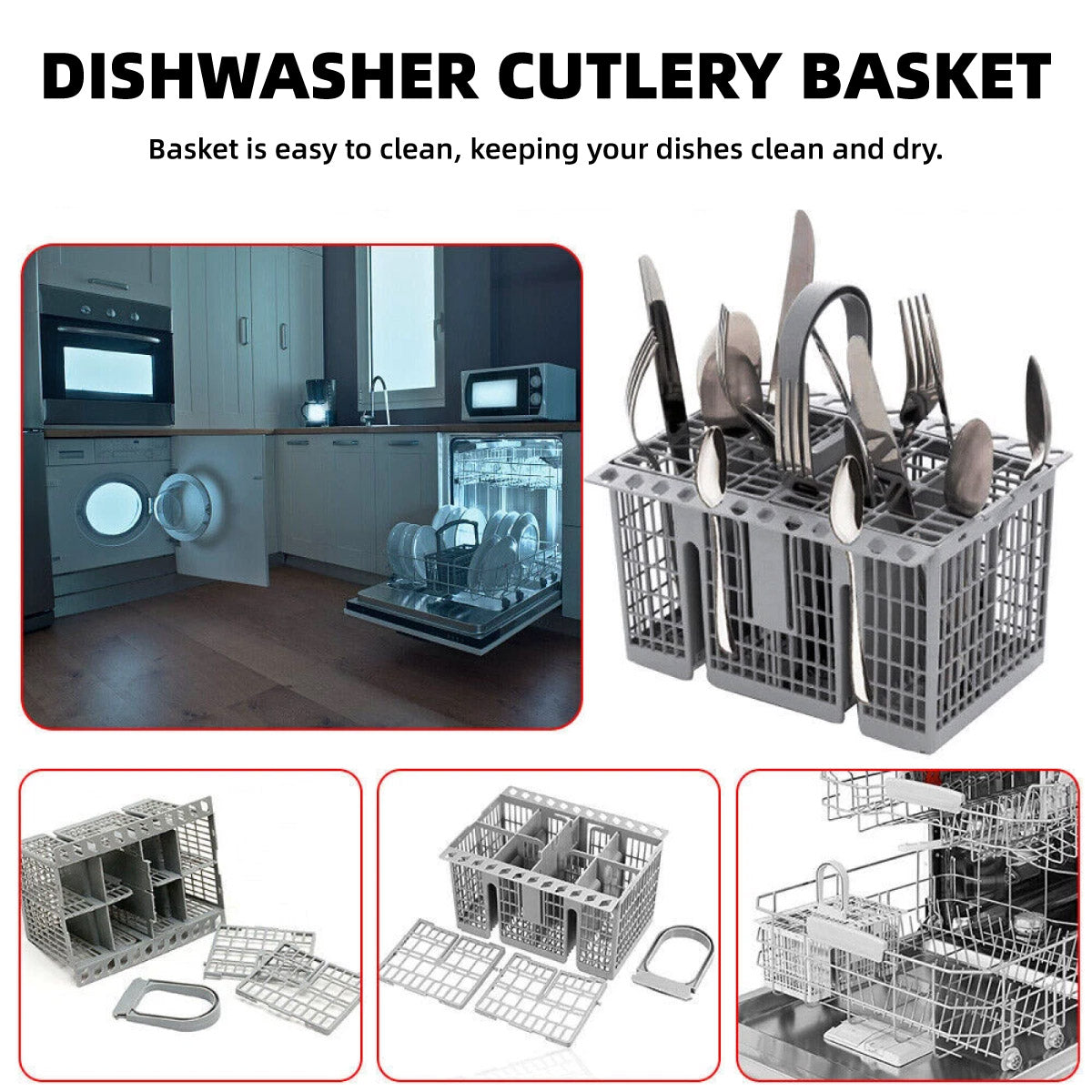 Multifunctional Dishwasher Basket Accessories Fit Hotpoint Indesit Knife And Fork Storage Basket V528-BASKET-220378