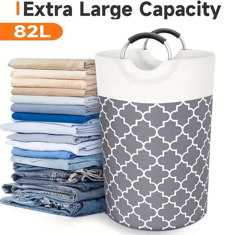82L Large Capacity Laundry Basket for Dirty Clothes Toy Storage and Organizing - Black V528-BASKET-BLACK-451413