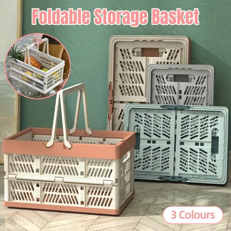 Foldable Portable Picnic Basket Lightweight Storage Basket for Outdoor Use - Blue V528-BASKET-BLUE-196182