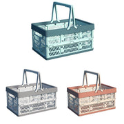 Foldable Portable Picnic Basket Lightweight Storage Basket for Outdoor Use - Blue V528-BASKET-BLUE-196182