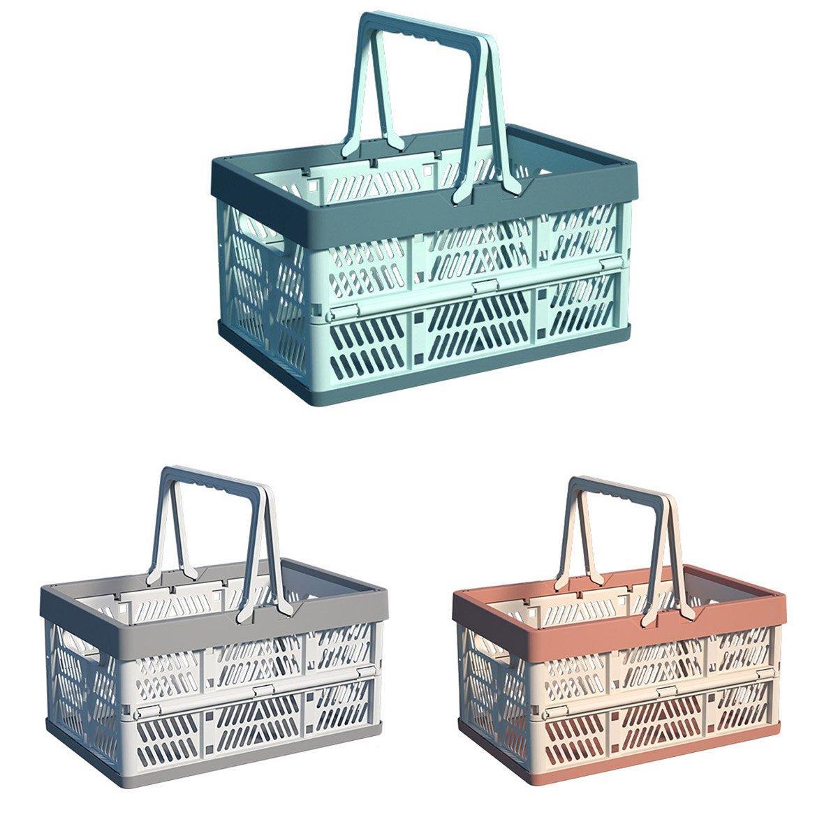 Foldable Portable Picnic Basket Lightweight Storage Basket for Outdoor Use - Blue V528-BASKET-BLUE-196182