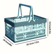 Foldable Portable Picnic Basket Lightweight Storage Basket for Outdoor Use - Blue V528-BASKET-BLUE-196182