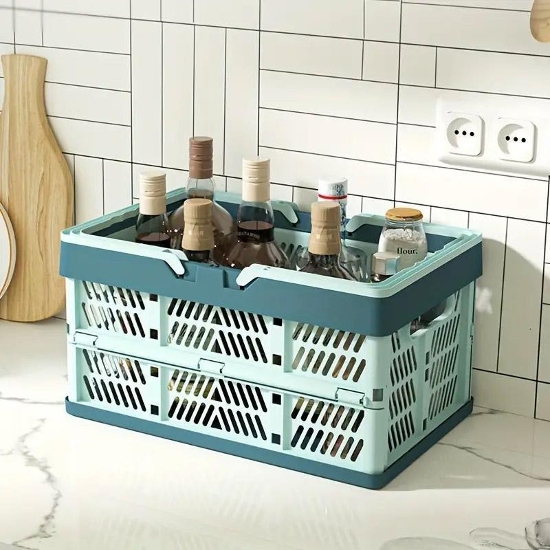 Foldable Portable Picnic Basket Lightweight Storage Basket for Outdoor Use - Blue V528-BASKET-BLUE-196182